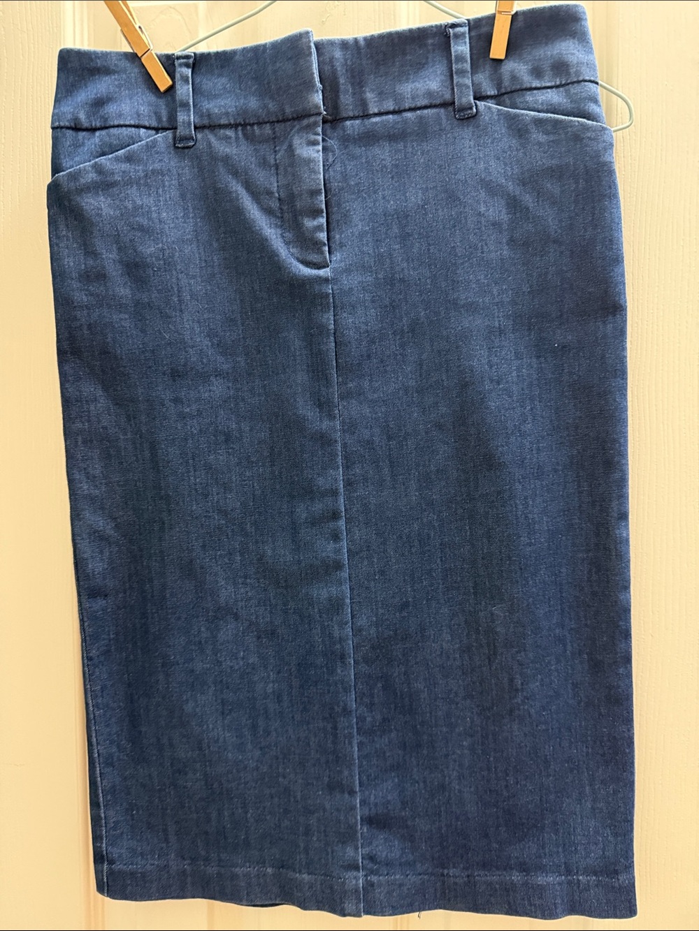 Women's Dark Blue Denim Pencil Skirt